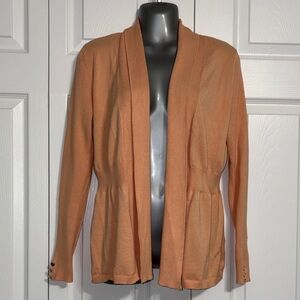 Light Peach Open-Front Women’s Cardigan Sweater, Medium